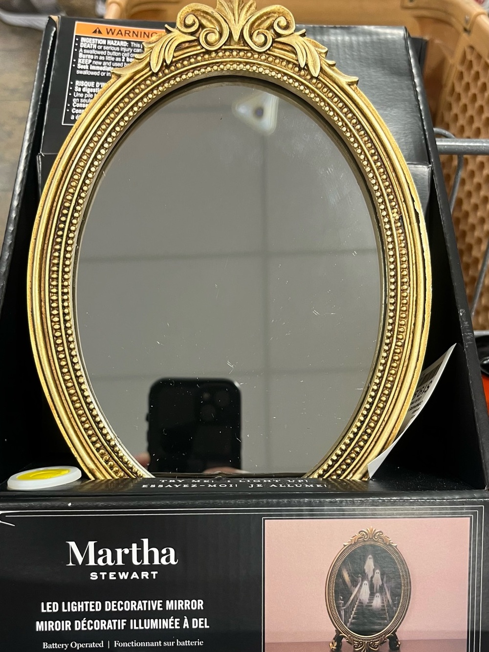 Martha Stewart Gold Ornate Oval Mirror